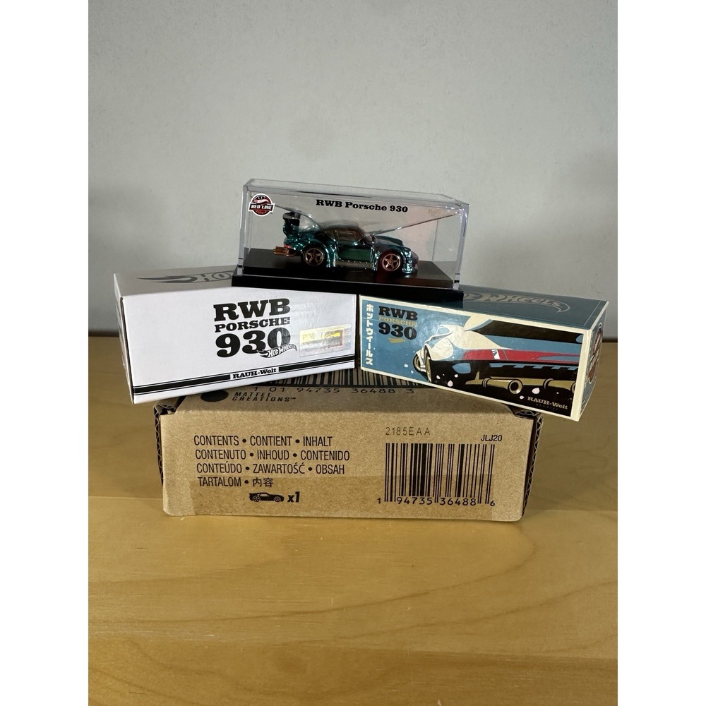 Hot Wheels RLC RWB Porsche 930 Teal 1:64 JLJ20 Red Line Club w/ Case